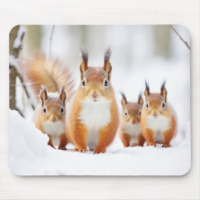 Eichhörnchenfamilie Wandernatur Mousepad (Vorne)