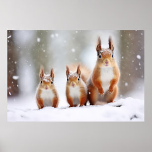 Eichhörnchenfamilie Wandernatur Poster