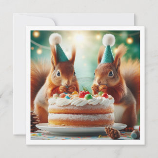 Eichhörnchenkarte, Einladung zum Geburtstag eines