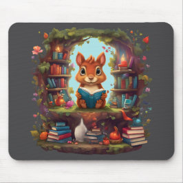 Eichhörnchenlesung auf einer Vintagen virtuellen B Mousepad