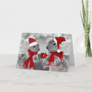 Eichhörnchenpaar in der Liebe Weihnachtsromane Feiertagskarte