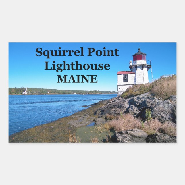 Eichhörnchenspitze Leuchtturm, Maine Stickers (Vorderseite)