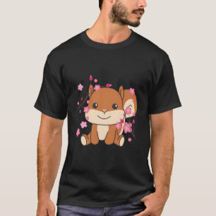 Eichhörnchentiere für Kawaii-Kirschblüten T-Shirt
