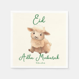 Eid Al Adha Beige Cute Sheep Dinner Serviette