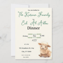 Eid Al Adha Beige Cute Sheep Party Einladung