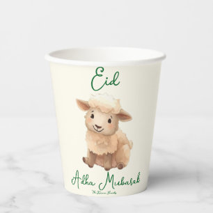 Eid Al Adha Beige Süße Schaf Abendessen Pappbecher