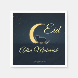 Eid Al Adha Dark Blue Sheep Dinner Serviette