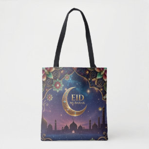 Eid Al Adha Feier Goldener Mond Sterne