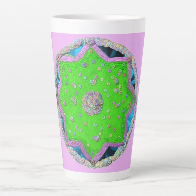 Eid al-Adha floral 8-spitze Stern Milchtasse (Vorderseite)