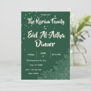 Eid Al-Adha Grüne Abendessen Einladung