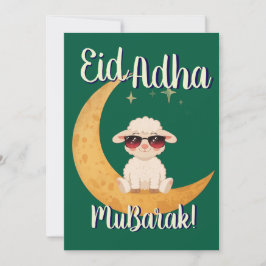 Eid Al Adha Mubarak Cute Sheep Greeting Card  Einladung