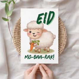 Eid Al Adha Mubarak Cute Sheep Greeting Card Einladung