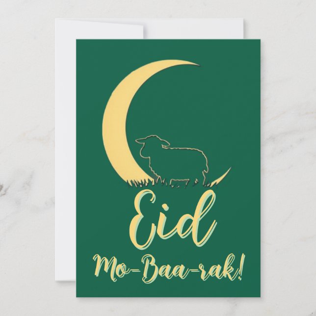 Eid Al Adha Mubarak Elegant Sheep Greeting Card  Einladung (Vorderseite)