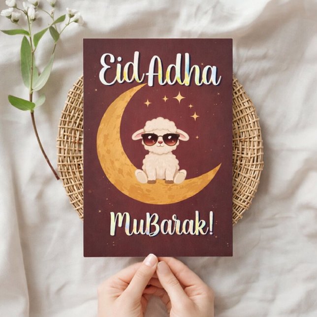 Eid Al Adha Mubarak Funny Sheep Greeting Card  Einladung (Von Creator hochgeladen)