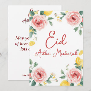 Eid Al Adha Mubarak Moderne Florale Grußkarte Einladung