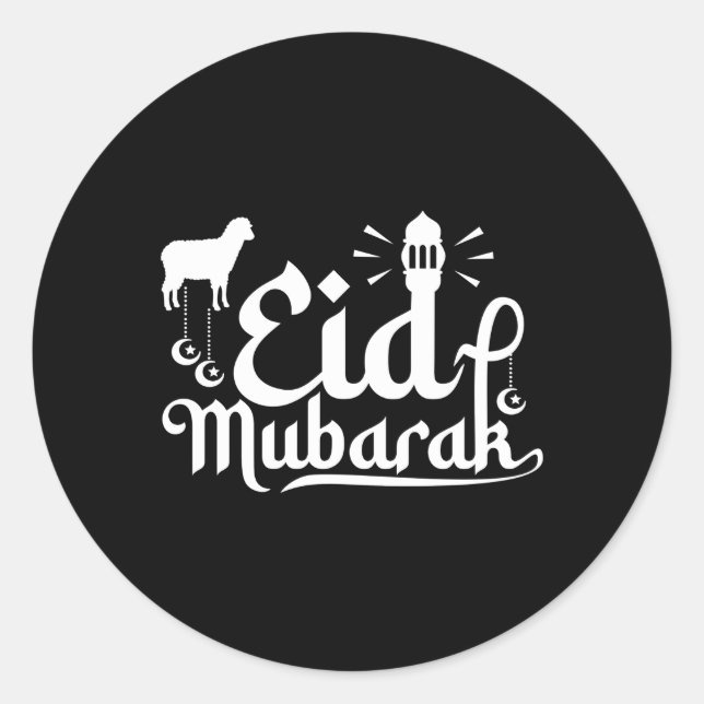 Eid Al Adha Mubarak Muslims Sheep Family 2023 Runder Aufkleber (Vorderseite)