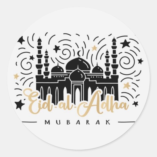 Eid Al Adha Mubarak Runder Aufkleber (Vorderseite)