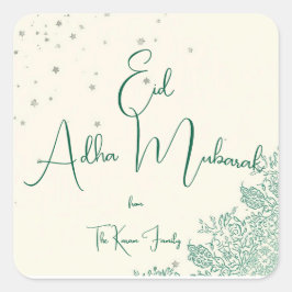 Eid Al Adha Personalized Eid Mubarak Quadratischer Aufkleber