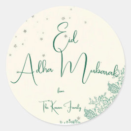 Eid Al Adha Personalized Eid Mubarak Runder Aufkleber