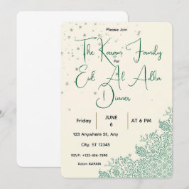 Eid Al Adha Sage Green Dinner Einladung