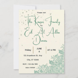 Eid Al Adha Sage Green Dinner Einladung