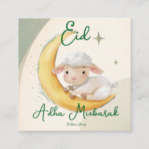 Eid Al Adha staubgrün süßes Schaf Quadratische Visitenkarte