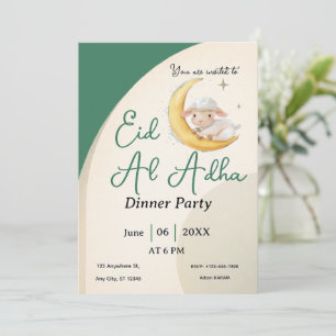 Eid Al Adha staubgrüne Schafskarten-Einladung Einladung