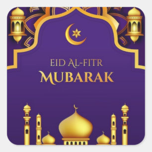 Eid Al-Fitr Greeting Quadratischer Aufkleber