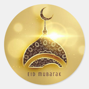 Eid Al-Fitr Grußaufkleber (Gold) Runder Aufkleber