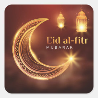 Eid Al-Fitr Mubarak Quadratischer Aufkleber