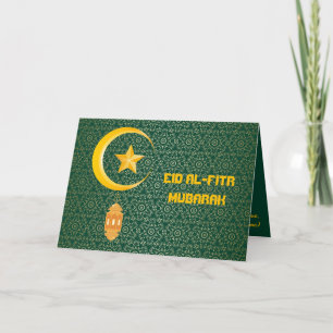 Eid al Fitr Mubarak Ramadan Kareem Moon Star Karte