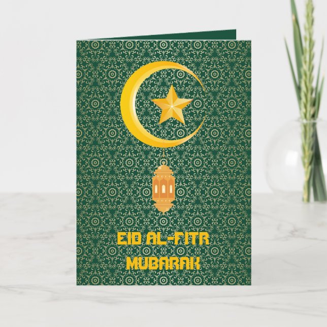 Eid al Fitr Mubarak Ramadan Kareem Moon Star Karte (Vorderseite)