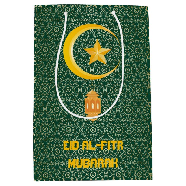 Eid al Fitr Mubarak Ramadan Kareem Moon Star Mittlere Geschenktüte (Vorderseite)