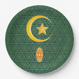 Eid al Fitr Mubarak Ramadan Kareem Moon Star Pappteller