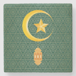 Eid al Fitr Mubarak Ramadan Kareem Moon Star Steinuntersetzer