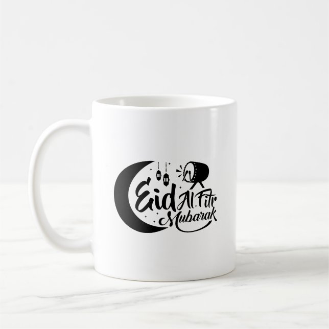 Eid Al-Fitr Mubarak Typografy Tasse (Links)