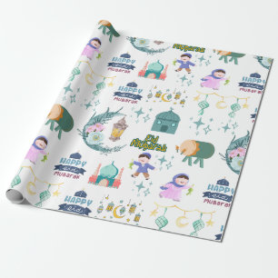 Eid Al-Fitr Mubarak Weißverpackungspapier Geschenkpapier