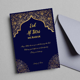 Eid Al Fitri Golden Mandala Navy Blue Holiday Einladung