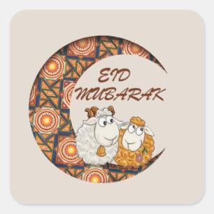 eid aladha mubarak 2025 quadratischer aufkleber