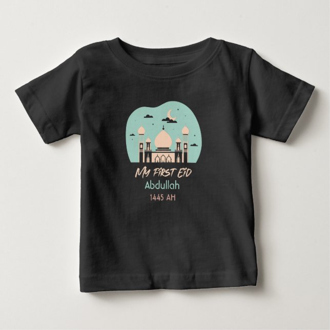 Eid baby my first Eid Personalize Baby T-shirt (Vorderseite)