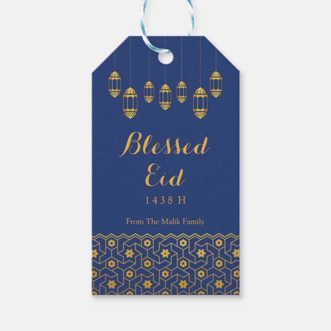 Eid Celebration Gift Tag mit Gold Islamisches Must Geschenkanhänger (Vorderseite)