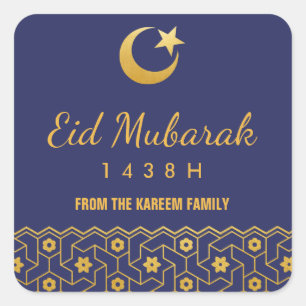 Eid Celebration Sticker mit goldenem islamischem M