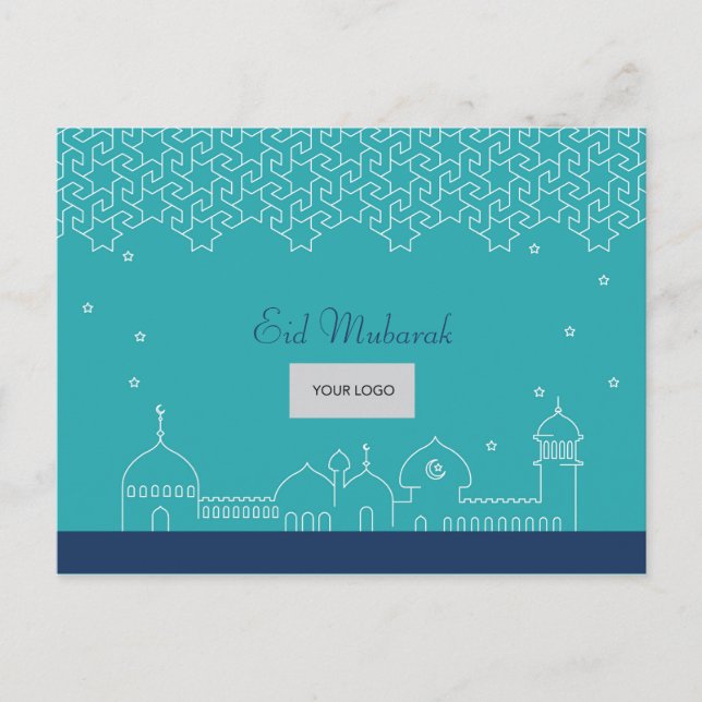 Eid Corporate Postcard - Blau Einladungspostkarte (Vorderseite)
