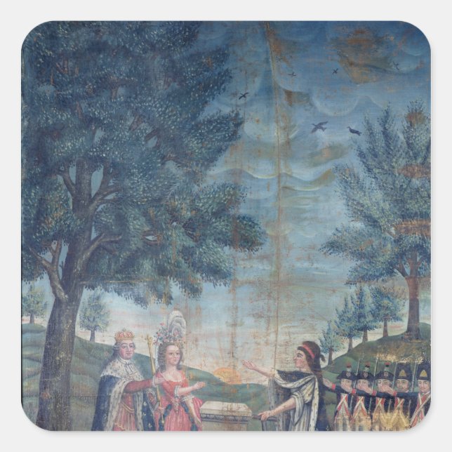 Eid des Königs, der Königin Quadratischer Aufkleber (Vorderseite)