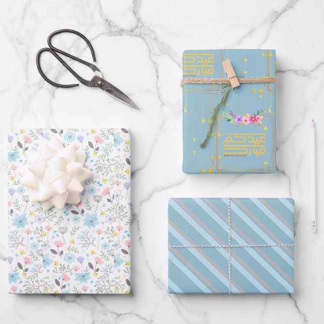 Eid floral geschenkpapier set (Vorderseite)