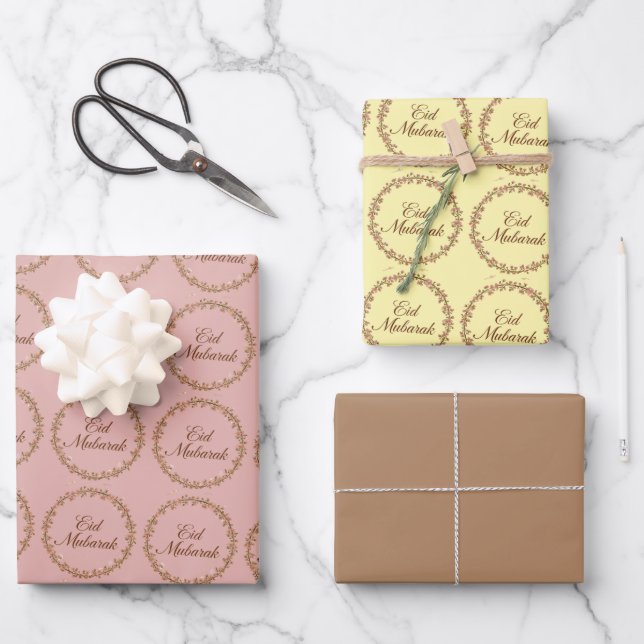 Eid-Geschenkverpackungspapier EID Mubarak Geschenk Geschenkpapier Set (Vorderseite)