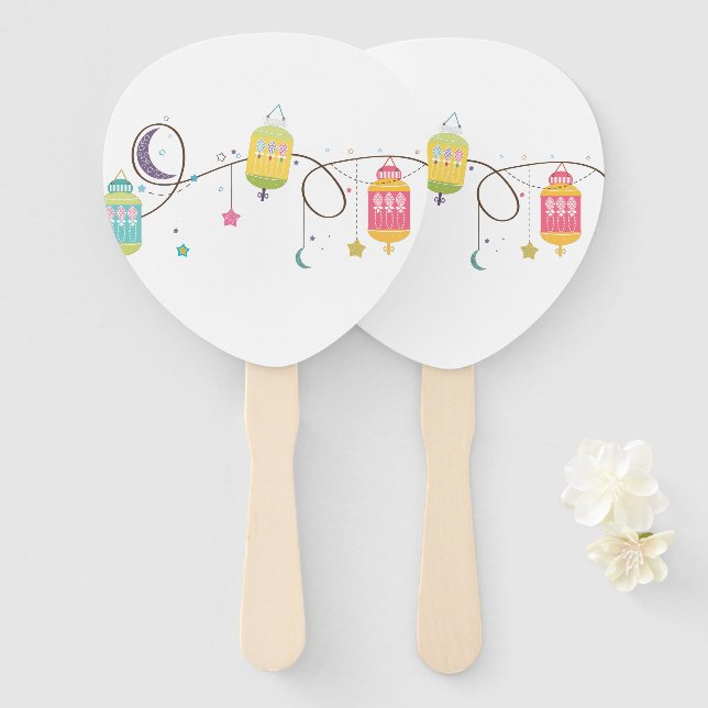 Eid Hand Fans Fächer (Vorne und Hinten)