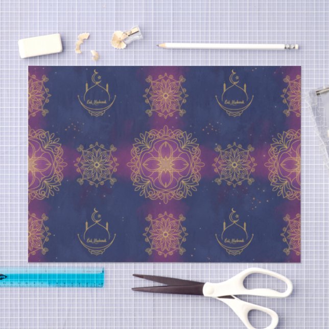 Eid Mitternachtsblau/Magenta Seidenpapier (Handwerk)