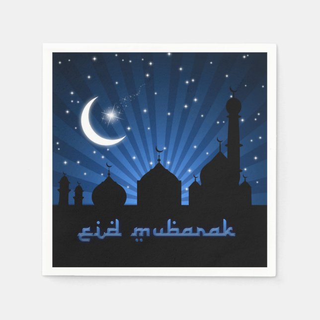 Eid Mosque Blue Night Serviette (Vorderseite)