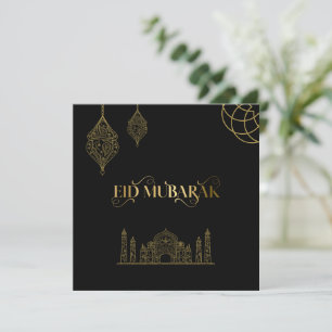 Eid Mubarak 2024 - Goldene Kalligraphie Feiertagskarte